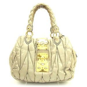 Miu Miu Handbag Matelasse Outlet Summer Leather Gray